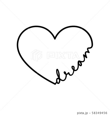 Dream - calligraphy word with hand drawn heart. Lettering symbol illustration for t-shirt, poster 58349456