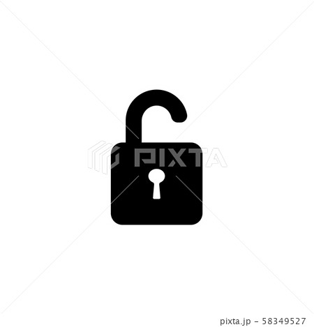 Web line icon. Padlock black on white background Web line icon. Padlock black on white background 58349527