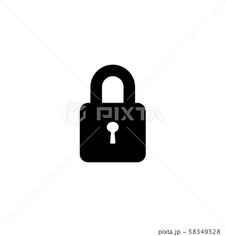 Web line icon. Padlock black on white background Web line icon. Padlock black on white background 58349528