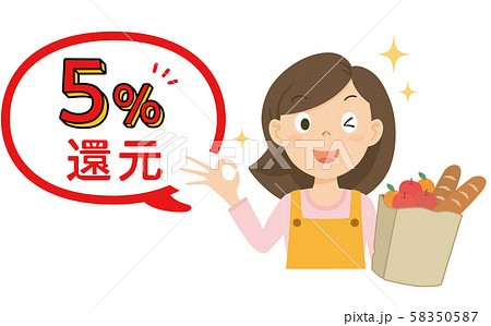 キャッシュレス 買い物 主婦 イラスト キャッシュレス 買い物 主婦 イラスト 58350587