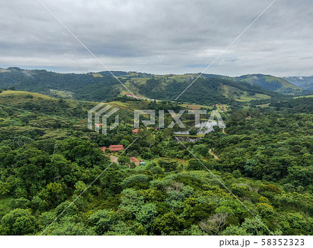 Aerial view tropical mountain Monte Alegre do Sul Aerial view tropical mountain Monte Alegre do Sul 58352323