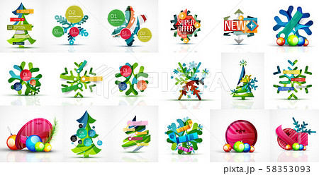 Set of Christmas and New Year holiday banners. Labels, stickers, discount and price tags, holiday 58353093