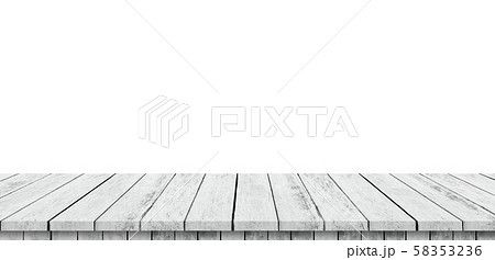Empty wood table panorama on isolate white Empty wood table panorama on isolate white 58353236
