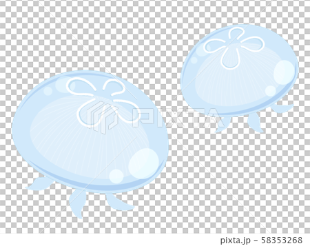 くらげイラスト ミズクラゲ 2匹のイラスト素材