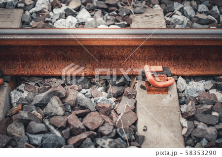 Rail brackets or fasteners.Vintage color concept 58353290