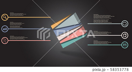 3D illustration infographic template with embossed 58353778