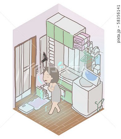 冷気が気になる一坪洗面室ぶるぶる 58356141