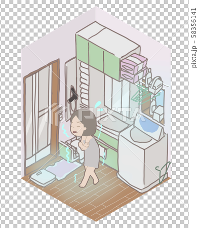 冷気が気になる一坪洗面室ぶるぶる 58356141