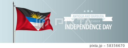 Antigua and Barbuda happy independence day greeting card, banner vector illustration 58356670