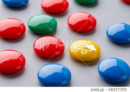Cloud icon on colorful cube with hand 58357705