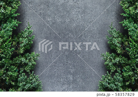 Christmas background with borders of fluffy green Christmas background with borders of fluffy green 58357829