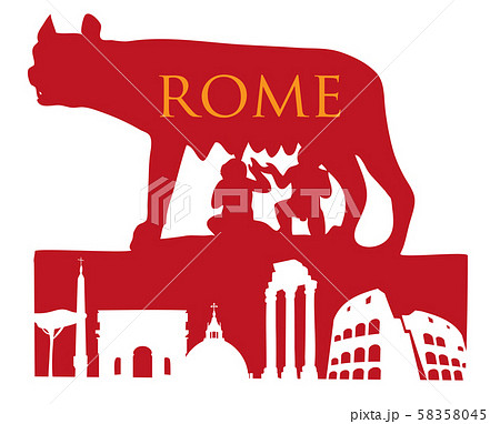 The Symbol Of Rome, Capitoline Wolf with roman The Symbol Of Rome, Capitoline Wolf with roman 58358045