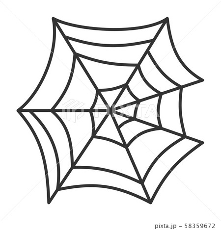 Editable stroke Spider web thin line iconのイラスト素材 [58359672] - PIXTA