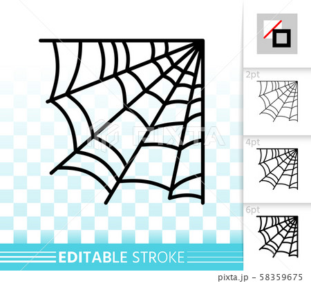 Editable stroke Spider web thin line icon 58359675