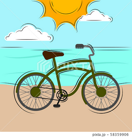 Bicycle over a sea landscape Bicycle over a sea landscape 58359906
