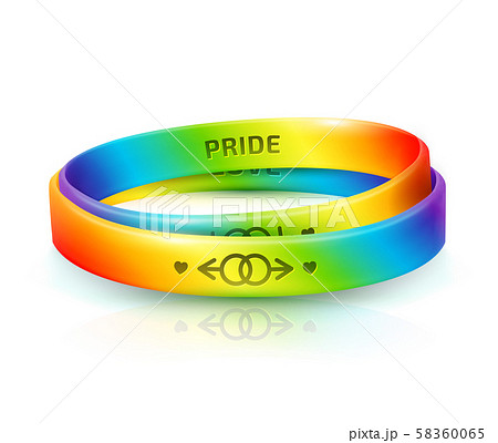 LGBT Pride. Rainbow bracelets for gay and lesbian 58360065