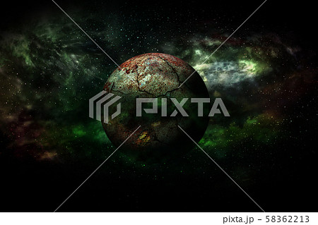 Earth burning after a global disaster (Elements of 58362213