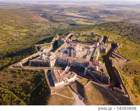 Aerial view of Nossa Senhora da Graca Fort, Elvas Aerial view of Nossa Senhora da Graca Fort, Elvas 58363606