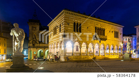Night view of Piazza Liberty. Udine. Italy 58364178