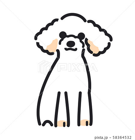 犬 ポーズ 表情 １匹 トイプードルのイラスト素材 58364532 Pixta