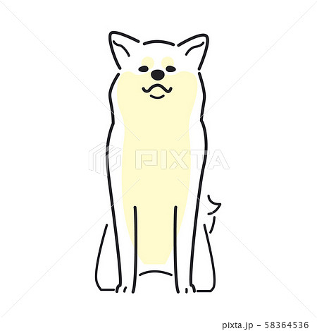 犬 ポーズ 表情 １匹 秋田犬のイラスト素材