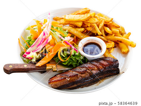 Duck magret breast with raspberry sauce Duck magret breast with raspberry sauce 58364639