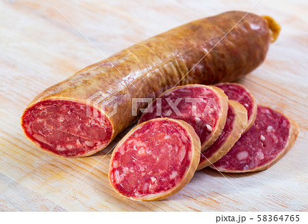 Dry cured sausage Salchichon 58364765