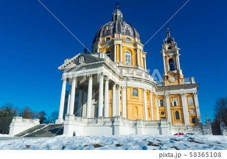 Image of baroque Basilica di Superga church on the Turin 58365108