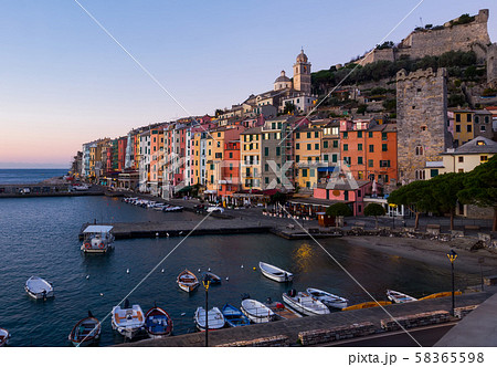 Portovenere at sunset, Italy Portovenere at sunset, Italy 58365598