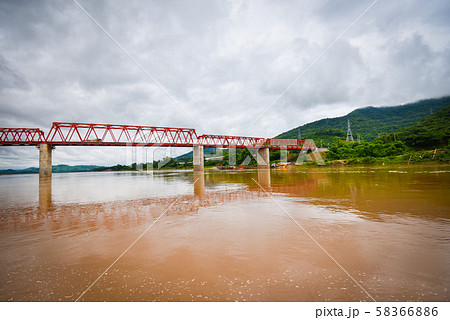 Bridge over the Mekong River Laos 58366886