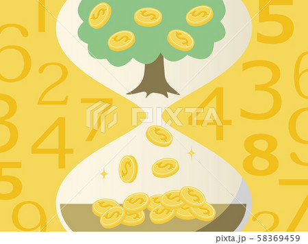 砂時計とお金3、お金のなる木 砂時計とお金3、お金のなる木 58369459