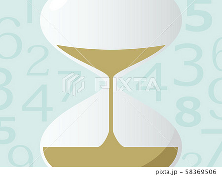 砂時計1、時間の経過のイラスト素材 [58369506] - PIXTA