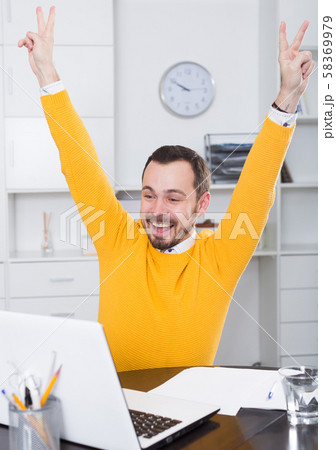 Man studying at online courses Man studying at online courses 58369979