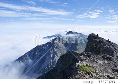 小蓮華山から白馬岳への登山道(白馬連峰、長野県北安曇) 小蓮華山から白馬岳への登山道(白馬連峰、長野県北安曇) 58373693