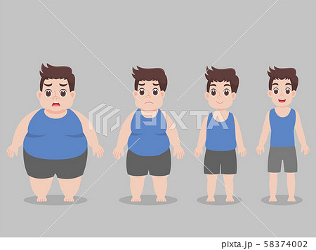 Character Big Fat Man for lose weight Lifestyle 58374002