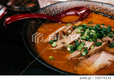 Miso Tonkotsu Ramen Chashu pork with garlic oil 58374233