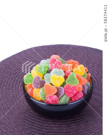 candies or jelly candies on a white background candies or jelly candies on a white background 58374411