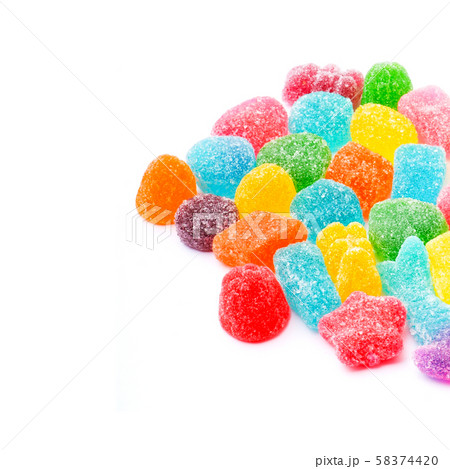 candies or jelly candies on a white background candies or jelly candies on a white background 58374420