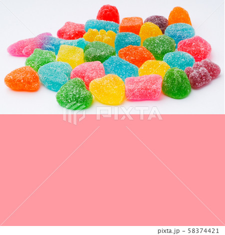 candies or jelly candies on a white background 58374421