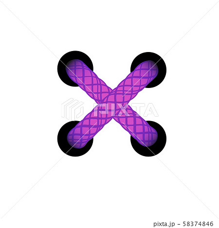 Template lace-up purple cross 58374846