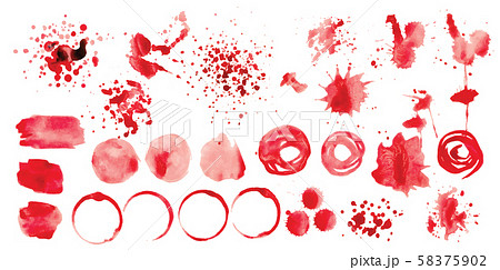 Vector set of red splashes on white background 58375902