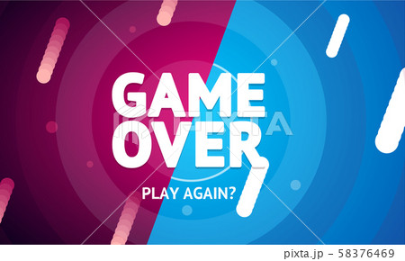 Game Over or Play Again Concept Banner Card. Vector 58376469