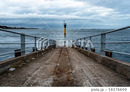 Jetty to ferry in the harbour of Roscoff 58376609