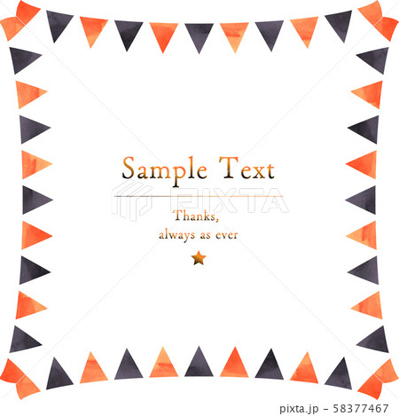 flame_フラッグ_flag_ガーランド_水彩_ブラック_オレンジ_ハロウィン_halloween 58377467