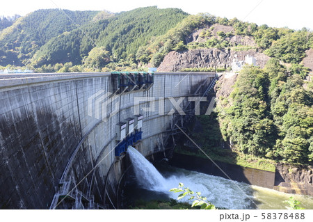 矢作ダム 放水 矢作ダム 放水 58378488