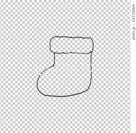 クリスマスブーツ モノクロのイラスト素材 58378864 Pixta