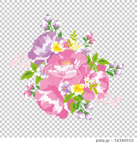 台湾花布 花柄 カットイラストのイラスト素材