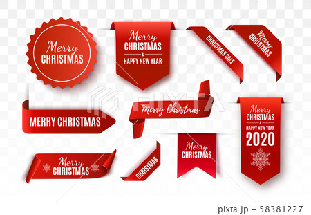 Christmas Tags set. Vector illustration 58381227