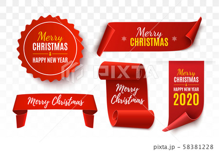 Christmas Tags set. Vector illustration 58381228