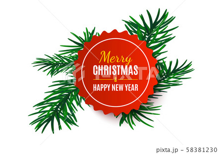 Christmas Tag with fir tree. Vector Christmas Tag with fir tree. Vector 58381230